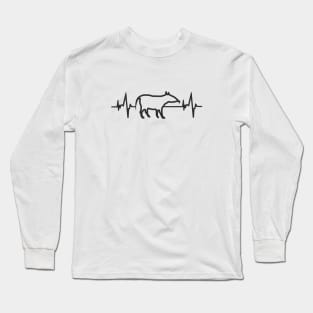 random tapir ECG design heartbeat jungle Long Sleeve T-Shirt